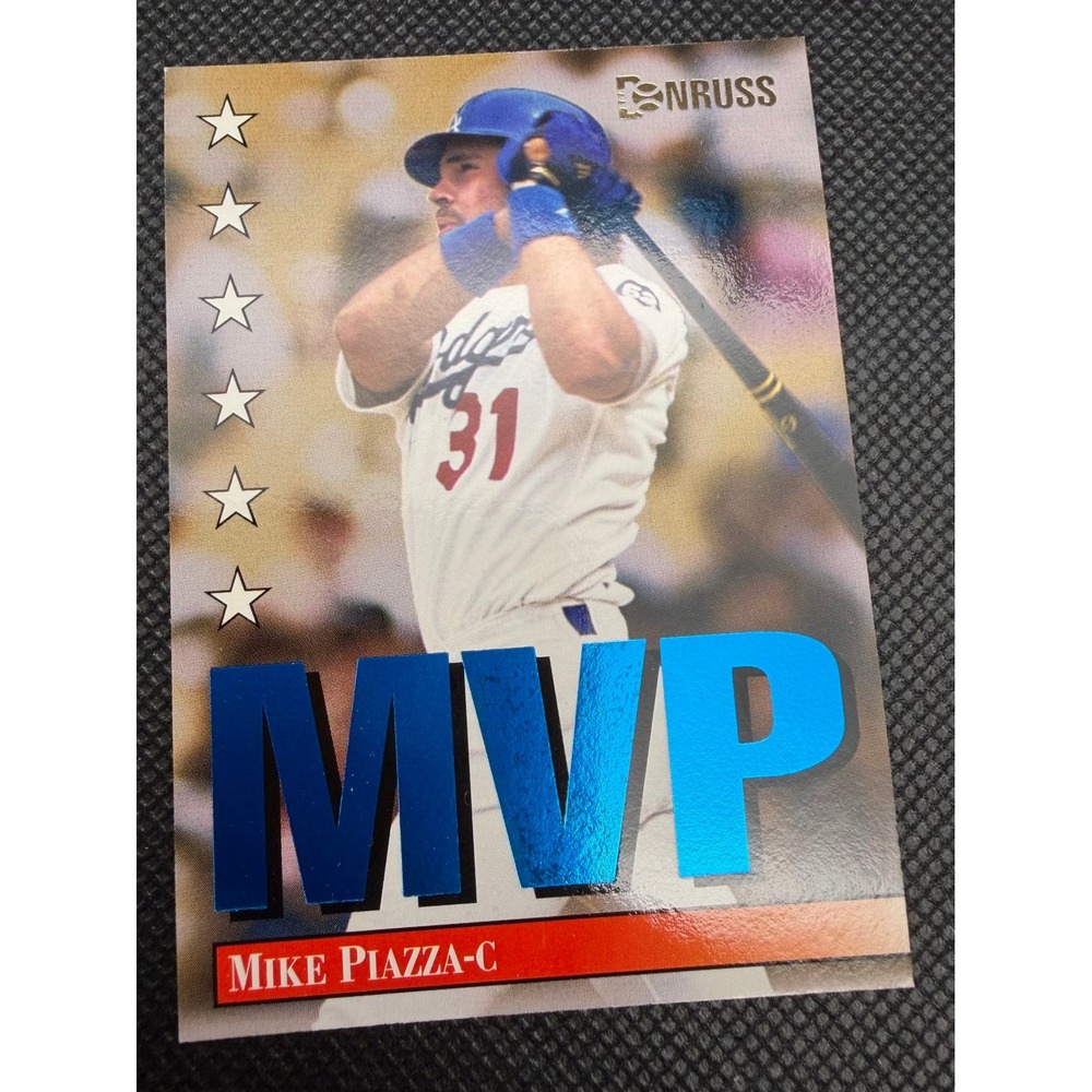 1993 Donruss Leaf Mike Piazza MVP Los Angeles Dodgers Baseball Card 7 of 28